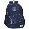 Pepe Jeans Lenay Zaino Doppio Scomparto Adattabile al Trolley 10.5 Inches Blu Navy 32x44x22 cm Poliestere 30.98L di Joumma Bags