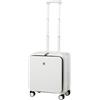 Hanke Valigia da 45,7 cm 50,8 cm e 61 cm con tasca frontale per computer portatile, bagaglio da viaggio con telaio in alluminio, con ruote girevoli e lucchetto TSA, Bianco fumo, Carry On