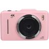 TARSHYRY Camera Digitale 4K 48MP Ultra Clear Images 16x Zoom Portable Videocamera per VLogging di Viaggio (PINK)