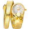 DAXIAOYU Fashion Trend - Orologio da polso da donna, al quarzo, con snake intarsiato con diamanti, elegante bracciale a snake, orologi da donna, idea regalo, Oro bianco, Lusso