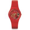 Swatch OUTLET Gr166 Otto Rosso & Oro Fortunato Guarda Silicon, Classico