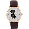 Toff London Black Dachshund Dog Watch Ladies 38mm Case 3atm Resistente all'acqua Movimento al quarzo progettato su misura Lusso alla moda