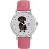 Toff London Black Dachshund Dog Watch Ladies 38mm Case 3atm Resistente all'acqua Movimento al quarzo progettato su misura Lusso alla moda