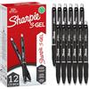 Sharpie S-Gel | Penne gel | Punta media (0,7 mm) | Inchiostro nero | Confezione da 12