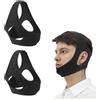 LuminaVerde Set di 2 Fasce per Mento Antirussamento, Materiale SBR Traspirante, Inibitori di Apnea Notturna per Uomo e Donna, Design 3D Regolabile, Evita Respirazione Orale Nero
