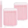 MagiSel 400 Pezzi Microbrush Micro Applicatori Ciglia Microbrush, Applicatore Mascara, Pennelli Applicatori per Ciglia, Pennelli Applicatori, Precisi per Estensioni(Rosa)