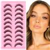 LOPHE Ciglia Finte, 10 Paia Lashes Cat Eye 3D Ciglia Finte Naturali Fake Eyelashes Riutilizzabile Ciglia Finte #SA202