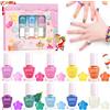 ALIKOSSTOR Smalto per unghie per bambini - Set di smalti per ragazze, 10 colori vivaci, ad asciugatura rapida, atossico, esfoliante, a base d'acqua, regalo per bambini e adolescenti