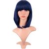 MapofBeauty 12/30 Corto Lisci Bob Parrucche Frange Sintetico Heat Resistente Ordinario parrucca (Midnight Blu)