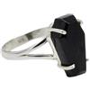 CELCIA JEWELRY Anello della bara di di onice nero, argento sterling massiccio, proposta di fede nuziale per le donne, regali per la fidanzata, regalo di per la mamma, regali per la damigella d'onore per