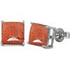 CELCIA JEWELRY Solid 925 Sterling Silver Stud Earrings for Women, Square Gemstone Unique Handcrafted Prong Setting Designer Earrings ('Sunstone)