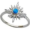 CELCIA JEWELRY Natural Blue Lab Opal & CZ Twinkle Star Statement Ring, Regali di fidanzamento, Anello regali di nozze, Anello minimalista, Anello festa della mamma, Anello Birthstone di aprile ottobre