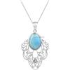 CELCIA JEWELRY Collana in argento sterling puro 925 per donna, collana realizzata a mano unica con pietra preziosa ovale topazio blu e topazio blu per lei