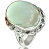 CELCIA JEWELRY Natural Prehnite Gemstone Oval Ring, Solid 925 Sterling Silver Statement Ring, Delicate Ring, Amazing Handmade Fine Jewelry for Women (prehnite, Size 9)