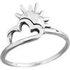 CELCIA JEWELRY Solid 925 Sterling Silver Beach Cloud Sun Ring, Sunrise Ring, Boho Bohemian Ring, Anello eccezionale, Anello minimalista, Anello metafisico, Regali per la festa della mamma