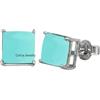 CELCIA JEWELRY Solid 925 Sterling Silver Stud Earrings for Women, Square Gemstone Unique Handcrafted Prong Setting Designer Earrings ('Aqua Chalcedony)