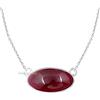 CELCIA JEWELRY Collana in argento sterling massiccio 925 per donna, pietra preziosa ovale con granato rosso genuino Regali unici fatti a mano di gennaio Birthstone per lei