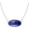 CELCIA JEWELRY Collana in argento sterling massiccio 925 per donna, collana artigianale unica con pietra preziosa ovale blu cabochon in lapislazzuli per lei