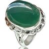 CELCIA JEWELRY Natural Green Onyx Gemstone Cabochon Oval Ring, Solid 925 Sterling Silver Statement Ring, Unique Handmade Giftable Jewelry for Women (Green Onyx, Size 5)
