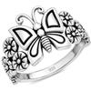CELCIA JEWELRY Pure 925 Sterling Silver Plumeria Butterfly Ring, Flower Ring, Floral Ring, Boho Bohemian Ring, Amazing Ring, Minimalist Ring, Metaphysical Mothers Day Ring (US Ring size 10.5)