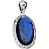 CELCIA JEWELRY Ciondolo martellato in argento sterling puro 925 per uomo donna, autentica pietra preziosa ovale in labradorite blu fuoco ciondolo artigianale unico per lei lui