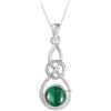 CELCIA JEWELRY Collana in argento sterling massiccio 925 per donna, vera collana realizzata a mano con pietra preziosa rotonda verde cabochon in vera malachite per lei