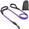 Sweetie Guinzaglio Cane Corda Nylon 1,5 m - Anti Tiro, Doppio Manico Bungee, Regolabile - Guinzaglio in Corda per Cani Grandi e Piccoli - Moschettone 360° - 10 Colori - Viola