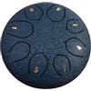 Surwin Rain Drum, Steel Tongue Drum 6 Pollici 8 Note, Portatile Handpan Chakra Drum Rain Pioggia Drum per Meditazione Yoga Sound Healing (Blu Navy)