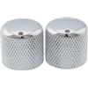 Musiclily Pro Inch Fino 24 Scanalature Push-on Manopole Dome Knobs in Acciaio 18mm con Indicatore per USA Chitarra Elettrica e Basso, Cromato (Set di 2)