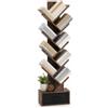 GIANTEX Libreria ad Albero, a 8 Ripiani, Scaffale per Libri con Cassetto Rimovibile, Design di Antiribaltamento, Organizzazione per CD, Riviste, Libri, 38x20x149,5 cm, 4 Colori (Marrone)