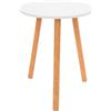WooDerson Tavolino rotondo salvaspazio rotondo con gambe di sostegno, tavolino da salotto come tavolo per soggiorno, tavolo laterale, decorazione della stanza, 40 x 52 cm (bianco caldo)