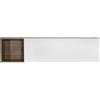 Composad | Pensile della Linea Vittoria con 1 Ribalta e 1 Vano Aperto, Per Soggiorno, Mobile Sospeso (LxAxP): 140x35x29,9 cm, Noce Brera e Grigio Cashmere Topmatt, Made In Italy