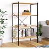 QZZCED Multiusi Ripiani Scaffale di Stoccaggio Libreria scaffale Scaffale con 4 Mensole Nero e Rovere 80x40x130 cm per Soggiorno,Camera da Letto,Ufficio,Studio