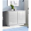 Web Convenienza Contenitore con 2 Ante Made in Italy - Mobile Contenitore Collezione Ice per Bagno, Soggiorno o Ingresso - Design Moderno Originale Bianco Laccato Lucido (2 Ante)