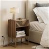 HEYZOEY® Comodino con cassetto, tavolino laterale largo 40 cm con ampio vano, comodino per camera da letto, soggiorno o ufficio (40 x 30 x 60 cm, finitura scanalata rosa)