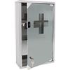 UISEBRT Armadio per medicinali in acciaio inox, 30 x 12 x 50 cm, 3 Scomparti, Richiudibile, Armadietto Porta Medicinali, Armadietto Pronto Soccorso, con 2 chiavi, Argento