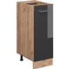Vicco Armadio cucina dispensa alto R-Line, Antracite lucido, 30 cm senza piano di lavoro, per la libera combinazione all'interno di sistemi cucina modulari