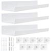 Yudobliss Ripiani Galleggianti Acrilici, 3 pezzi Scaffale Galleggiante da Parete, 30 x 10cm Scaffale a Muro in Acrilico Bianco, Espositore in Acrilico Bianco, Mensola a Muro per il bagno, per Casa, Soggiorno