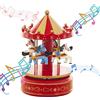 MINGZE giostra di Carillon, Scatola Musicale Music Box Vintage Exquisite Crafts San Valentino Compleanno Regali di Natale Decorazioni per la casa, Multicolore (Star-Red)