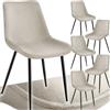 tectake® Set 6 Sedie Sala da Pranzo Effetto Velluto, Sedie Soggiorno con Morbida Imbottitura, Seduta Ergonomica, Poltrone Velluto Versatili, Sedie Design Moderno - Crema