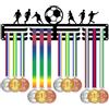 JurciCat Porta Medaglie Portamedaglie Da Muro Medagliere Da Parete Appendi in Metallo Squadra di Calcio Piccolo Supporto Decorazioni Per Parete Casa Distintivi Gare (30 cm)