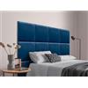 DHOME Testiera Imbottita Composta da Pannelli Autoadesivi Intercambiabili in Velluto Letto Lusso Camera da Letto Imbottita (Blu, 180cm)