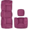 Lumaland - Set di 5 pezzi, per interni ed esterni, espandibile e lavabile, per interni e giardino, impermeabile, per interni ed esterni, per interni e giardino, color vinaccia