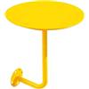 Generico Tavolino rotondo da parete, Tavolo Rotondo a Parete, tavolino in acciaio inox con base in ferro a forma di L, tavolino laterale per bar, caffè, Ufficio, Ristoranti, salvaspazio(Yellow,35cm)