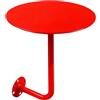 Generico Tavolino rotondo da parete, Tavolo Rotondo a Parete, tavolino in acciaio inox con base in ferro a forma di L, tavolino laterale per bar, caffè, Ufficio, Ristoranti, salvaspazio(Red,35cm)