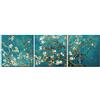 So Crazy Art Quadro su Tela Fiore di mandorla di Van Gogh Wall Art 3 pannelli dipinti moderni Soggiorno, 16inchx16inchx3P