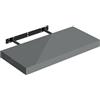WOLTU Mensola da Muro, Mensola da Cucina con Staffa Metallica Invisibile, Scaffale da Parete per Camera da Letto, Soggiorno, Ufficio, Bagno, MDF, Grigio Lucido, 50x22,9x3,8cm