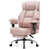 GTPLAYER Sedia da gaming, ampia sedia da ufficio in tessuto di alta qualità, ergonomica, sedia da scrivania regolabile e girevole con poggiapiedi, 180 kg, rosa