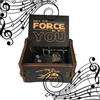 MINGZE Manovella in Legno Music Box meccanismo, varietà di Stili Carillon Creativo Personalizable, Best Gift for Kids Friends (Star Wars（Black）)
