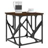 HOMELEN Tavolino da salotto, stile industriale, effetto quercia, marrone, in metallo, 45 x 45 x 47,5 cm, con gambe regolabili, per soggiorno, sala da pranzo, tavoli e tavolini da caffè